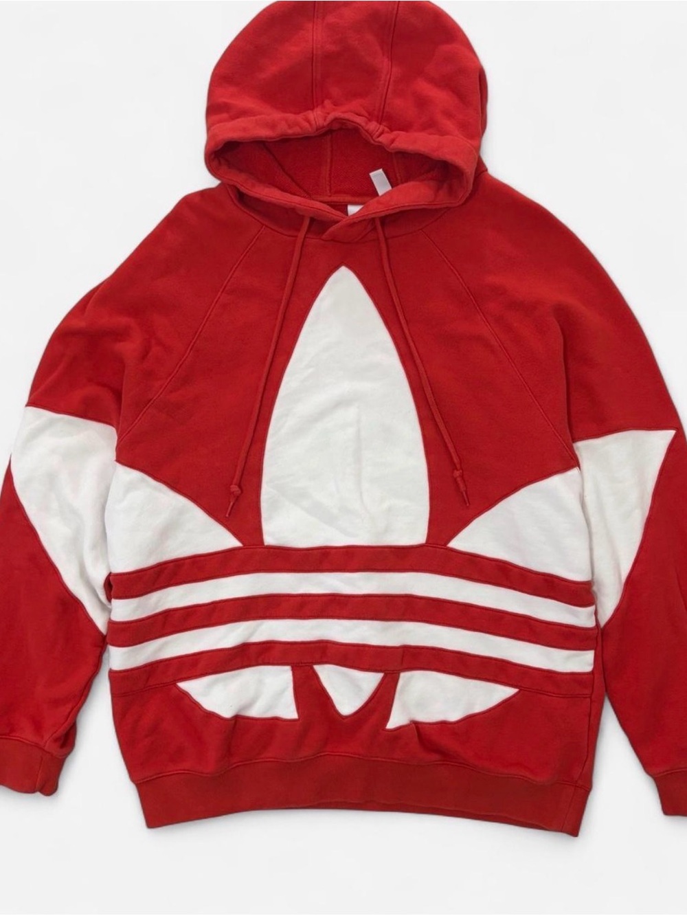 Adidas Originals Big Trefoil Oversized Hoodie - Lush Red / White